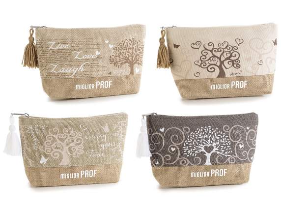 Best Prof fabric clutch bag with jute base
